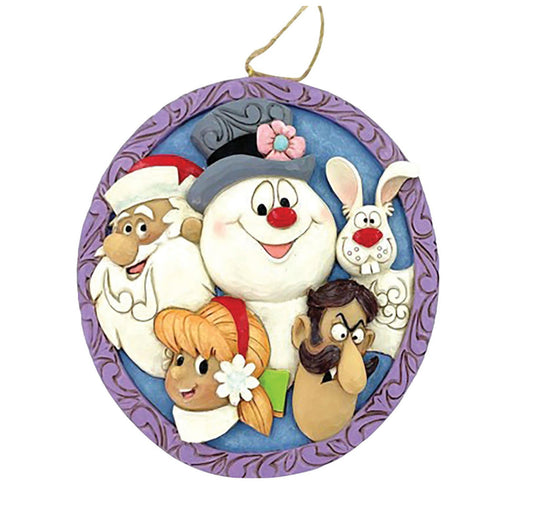 This enchanting Jim Shore ornament showcases Frosty the Snowman alongside other beloved characters from the classic 1979 film. With intricate details and vibrant colors, this piece brings a nostalgic touch of holiday magic to your home.