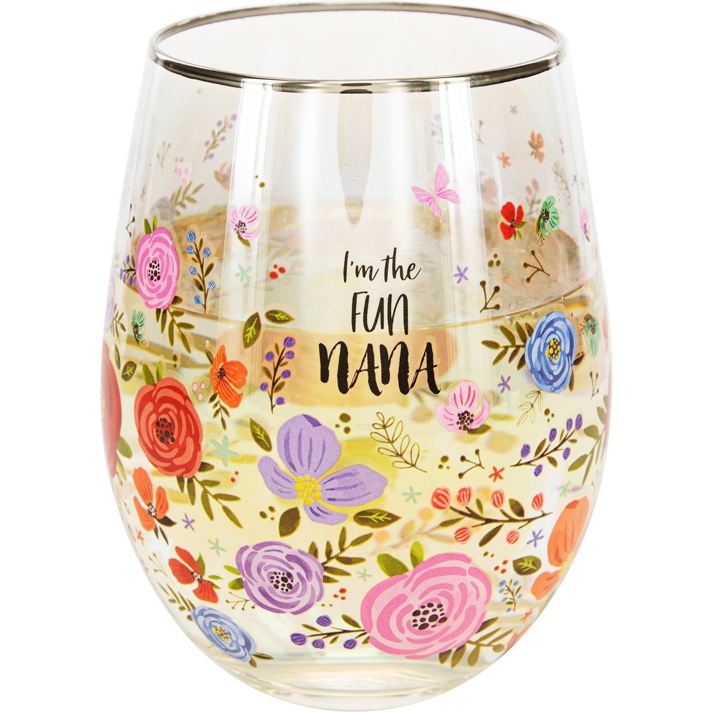 Fun Nana, Stemless Wine Glass