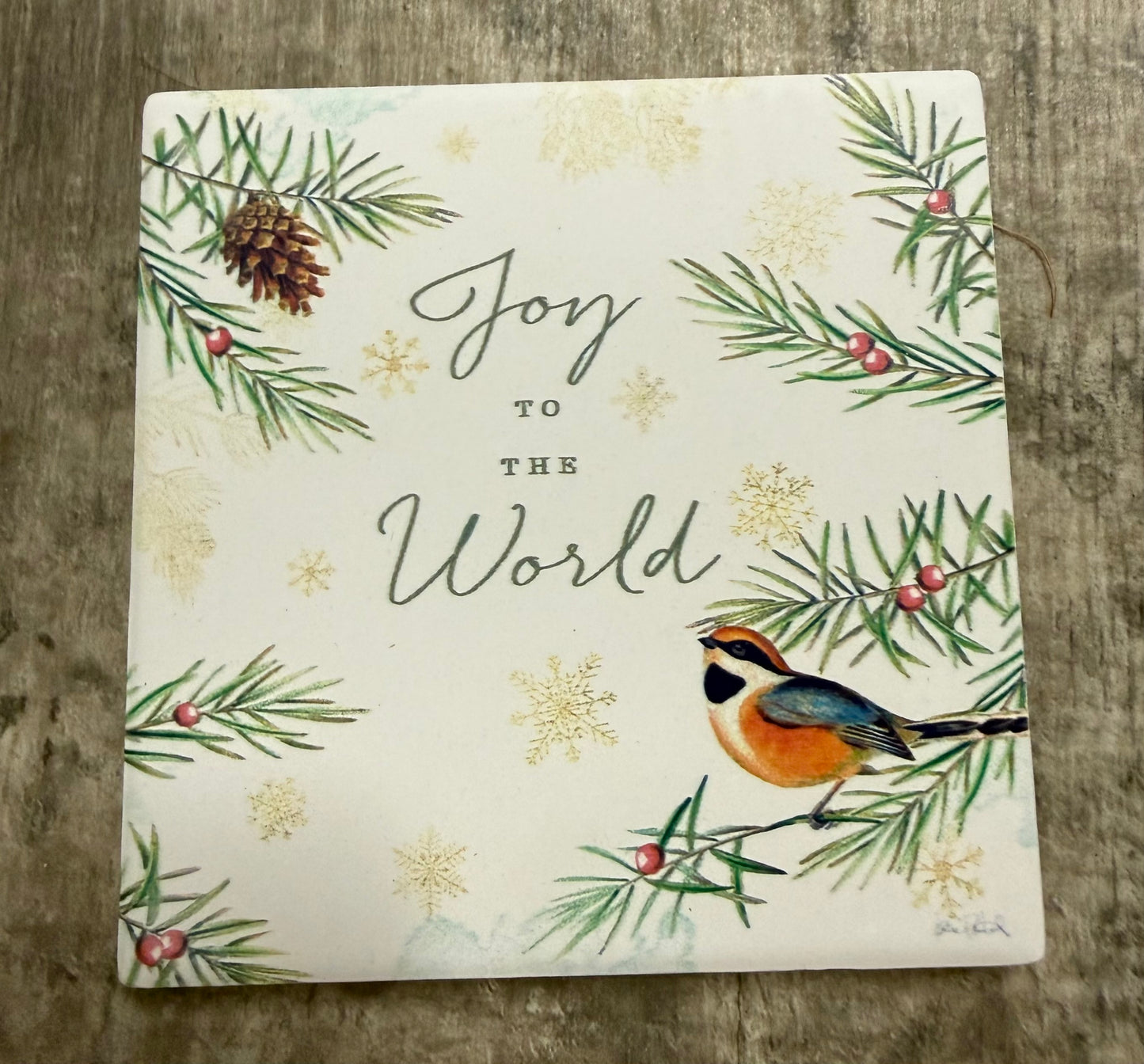 Ceramic Coasters with Birds & Sentiments, Set of 4