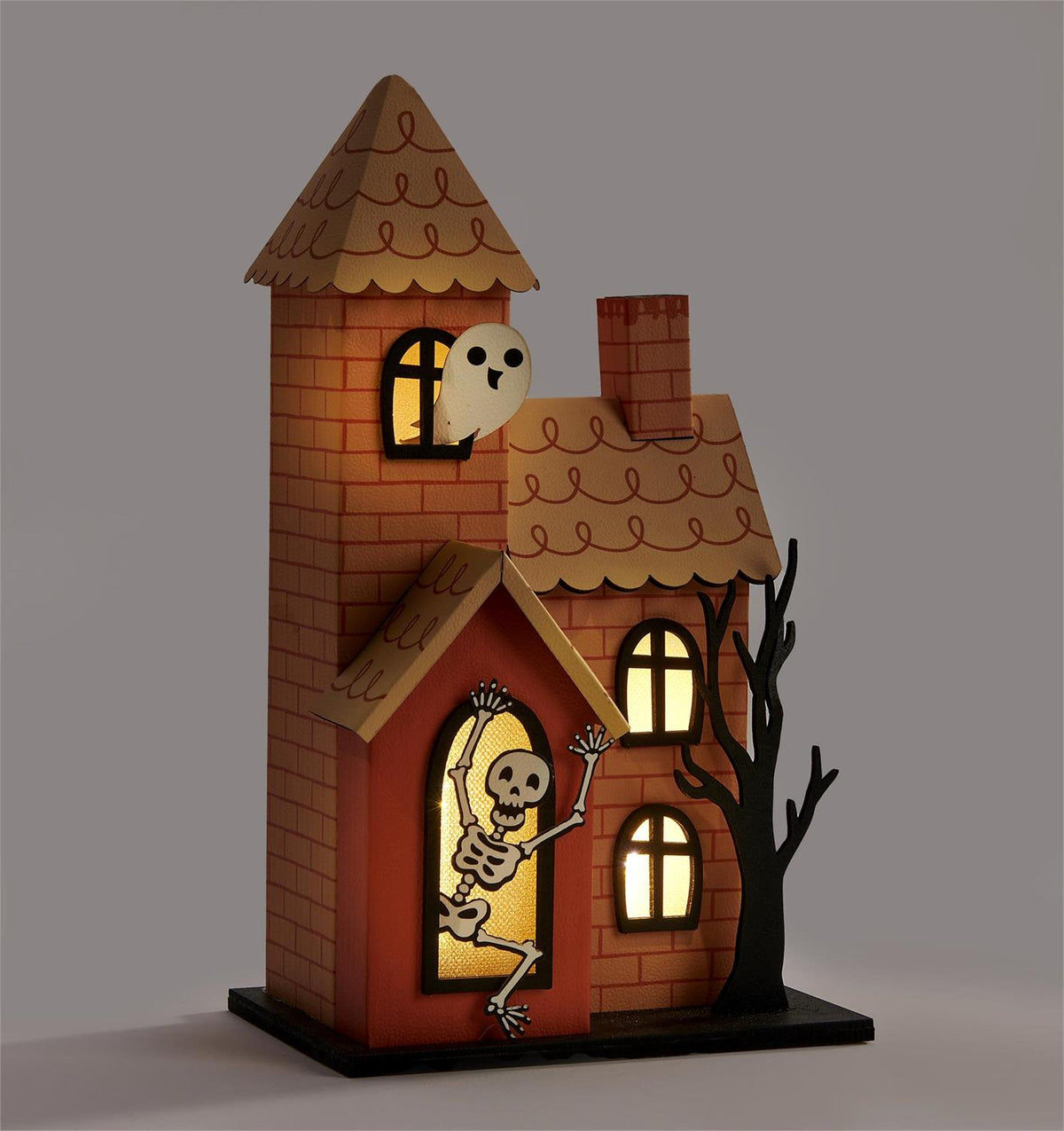 Orange LED Halloween House Table Decoration