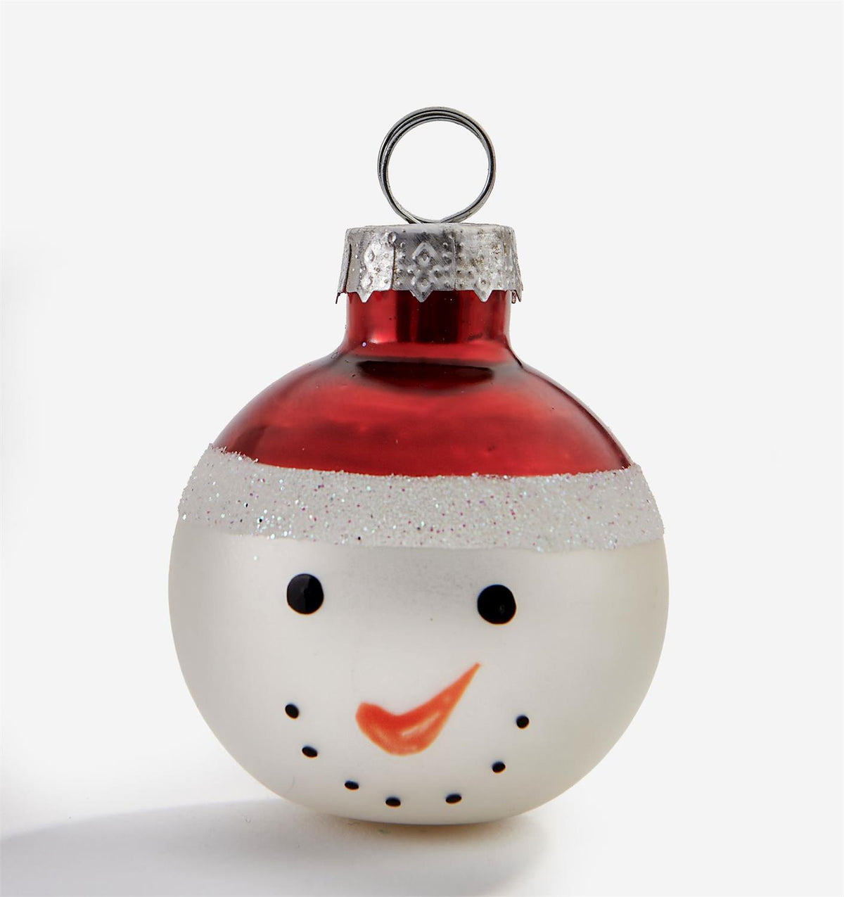 White Snowman Glass Place Card Holder, Set of 6