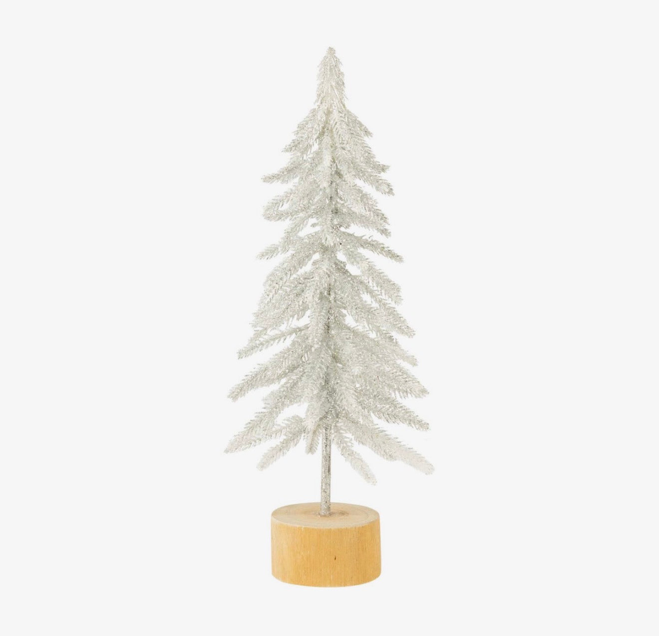 Frosted Tree With Silver Glitter on White Branches