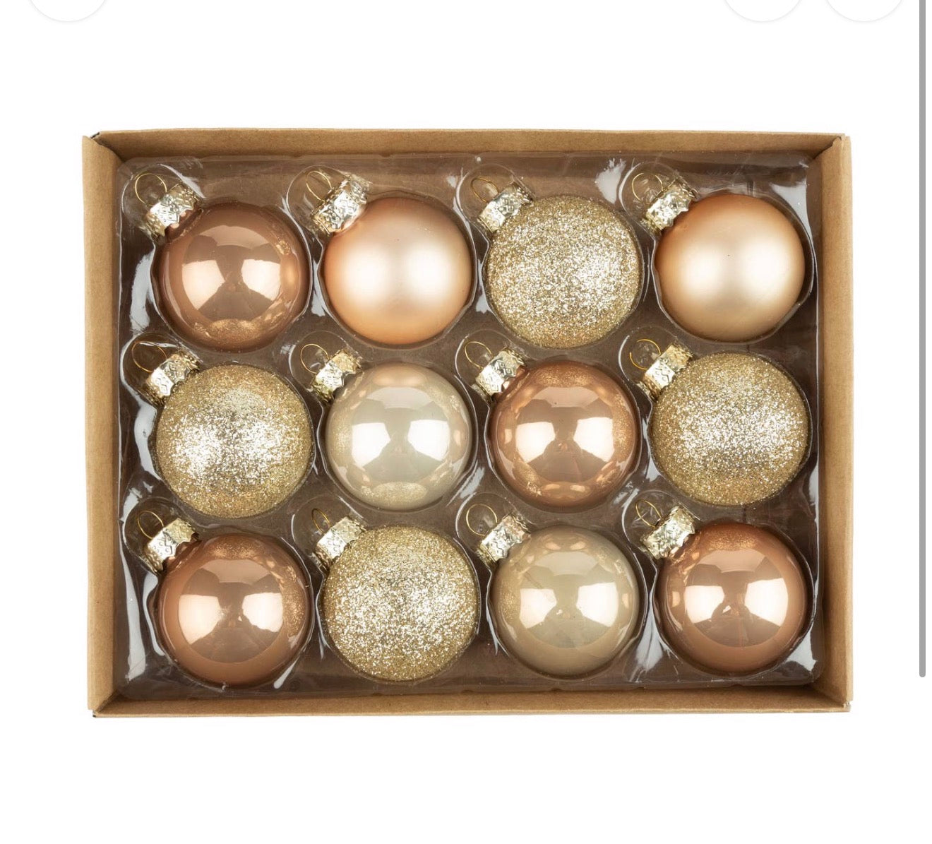Set of 12 Glass Ball Ornaments, 1.5 Inch Diameter