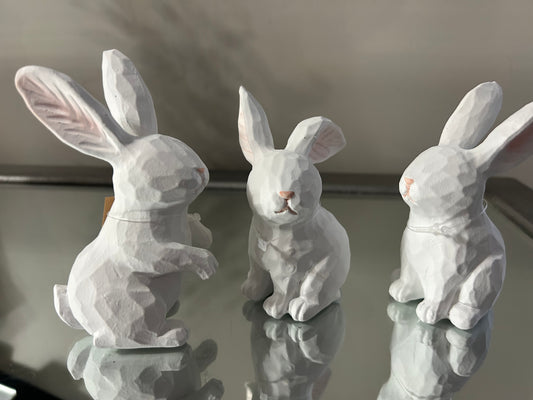 White Mini Bunnies, 3 Assorted (sold individually)