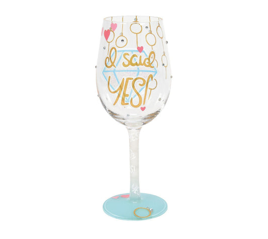 I Said Yes Wine Glass