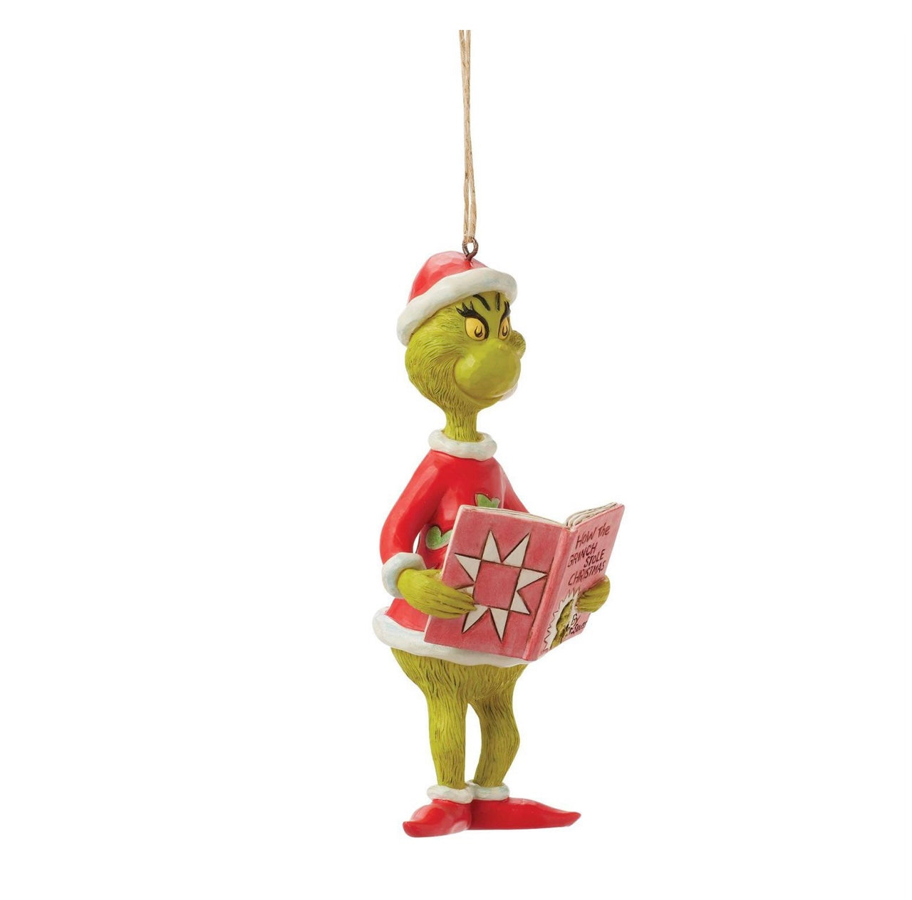 Grinch with Book Ornament by Jim Shore