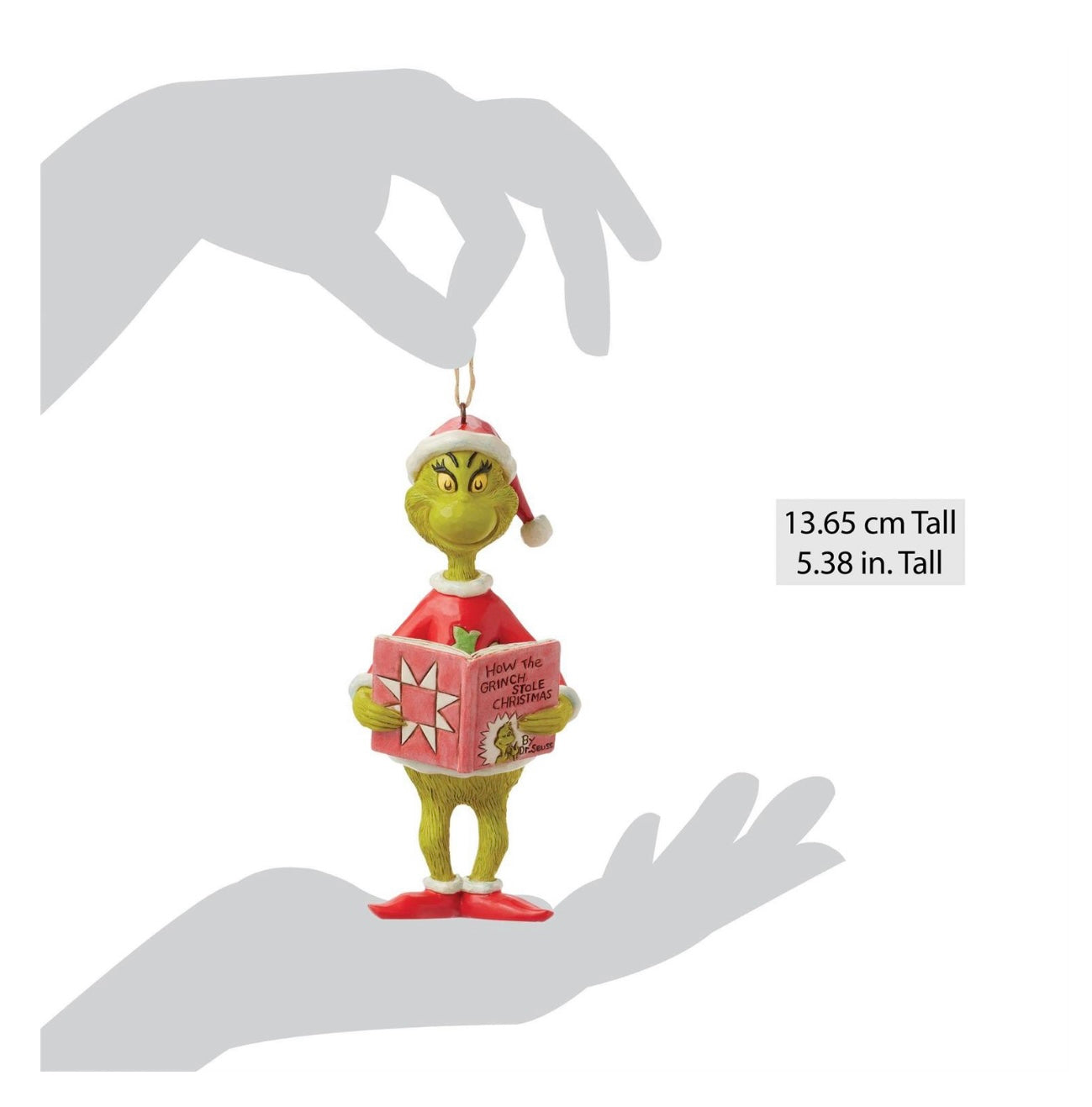 Grinch with Book Ornament by Jim Shore