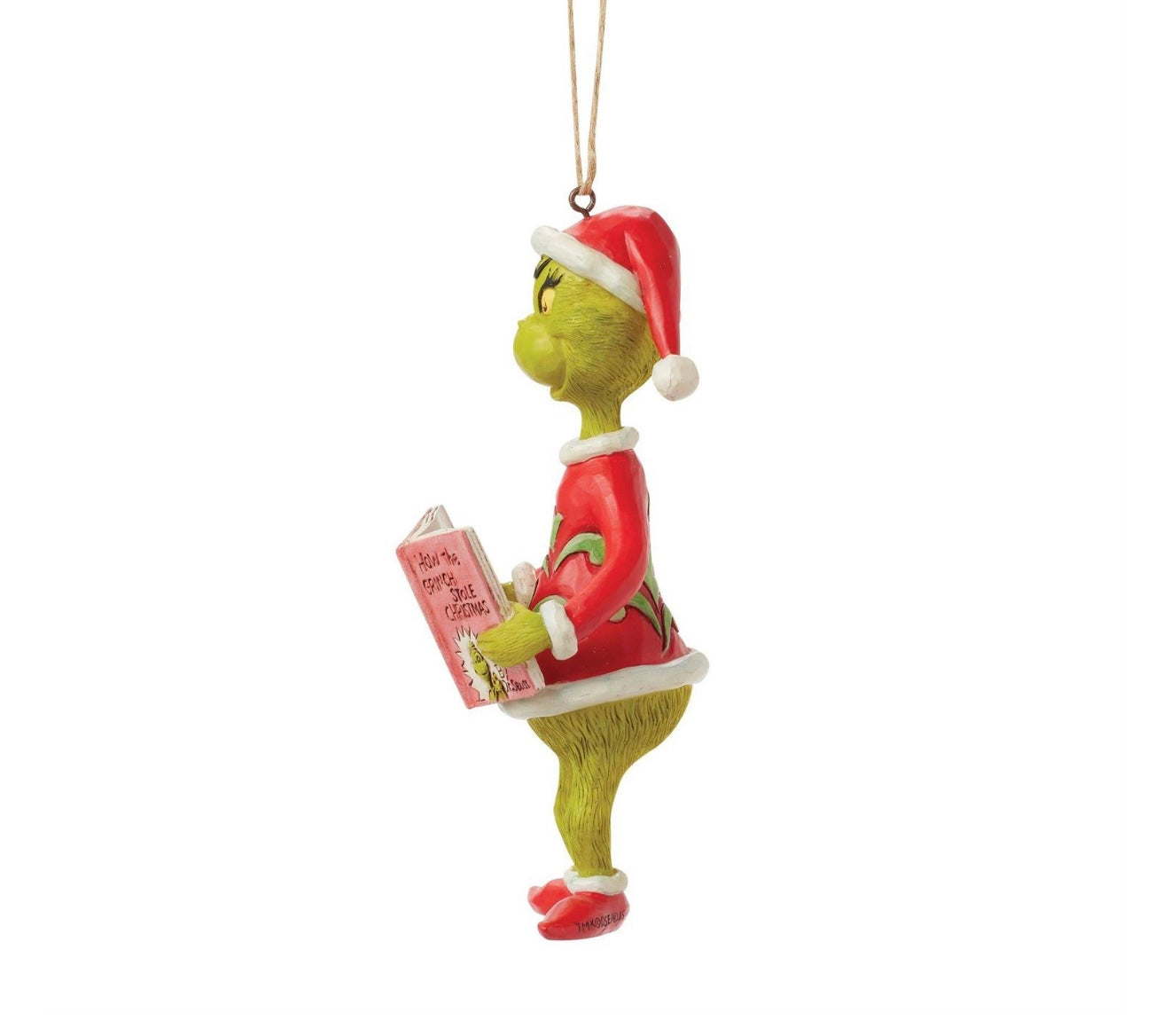 Grinch with Book Ornament by Jim Shore