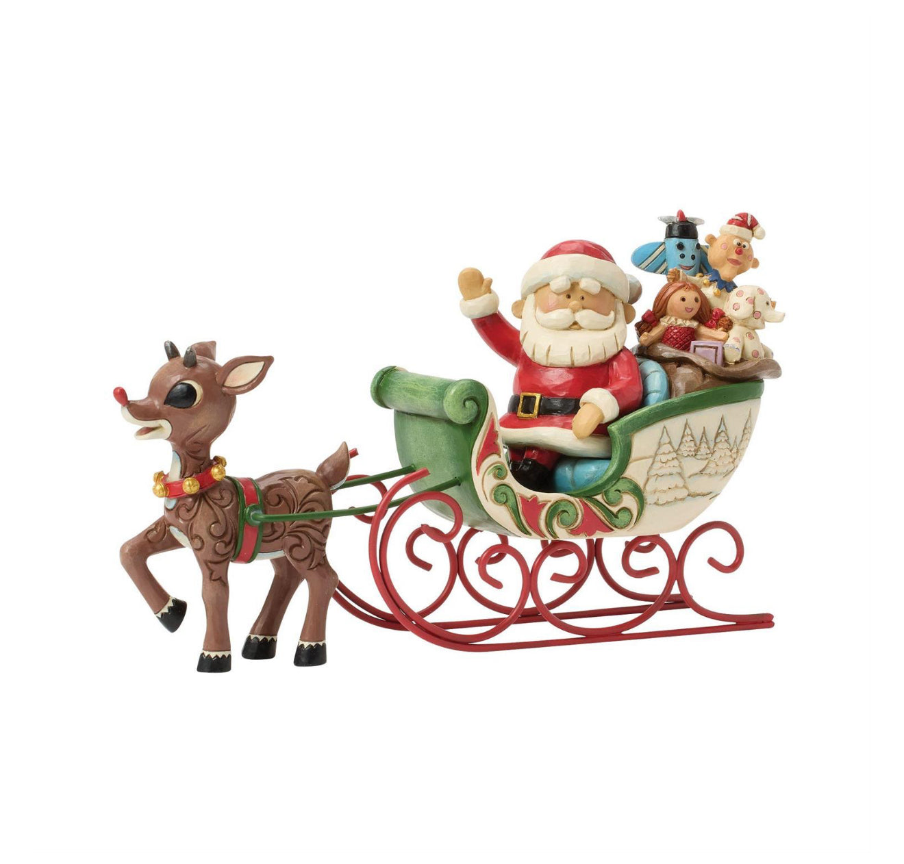Rudolph Pulling Santa in Sled by Jim Shore