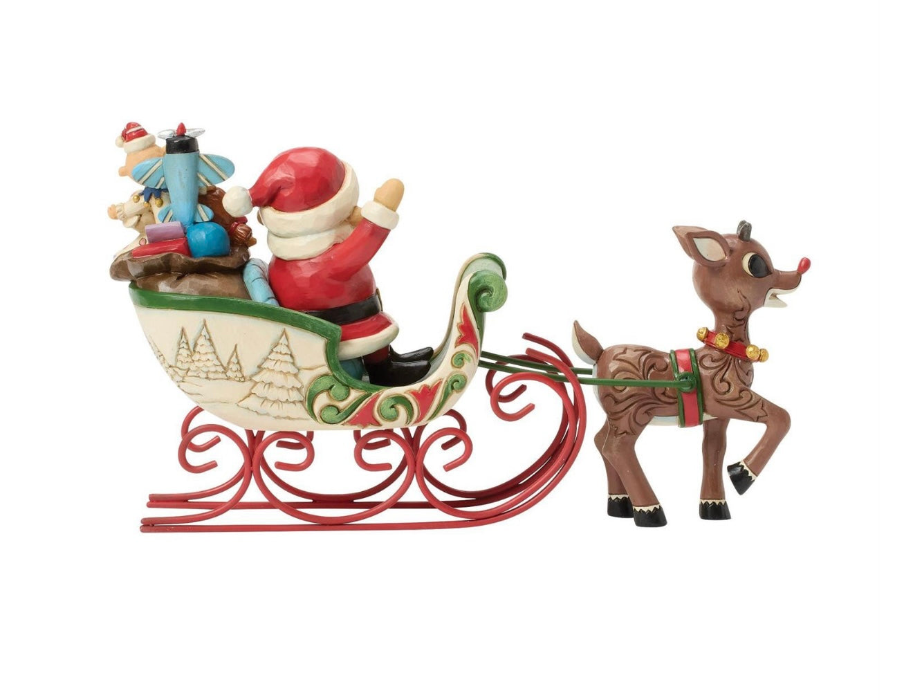 Rudolph Pulling Santa in Sled by Jim Shore