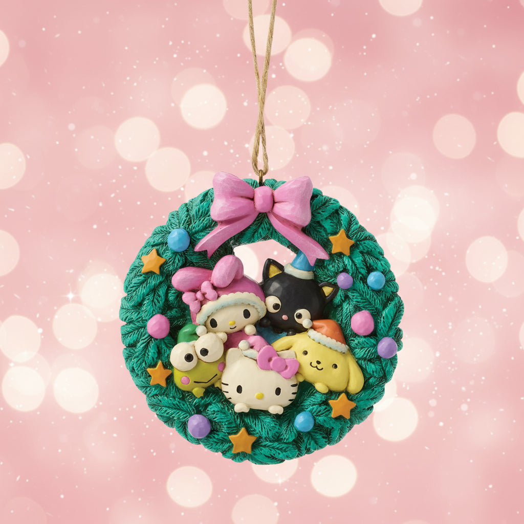 Hello Kitty & Friends Wreath Ornament by Jim Shore