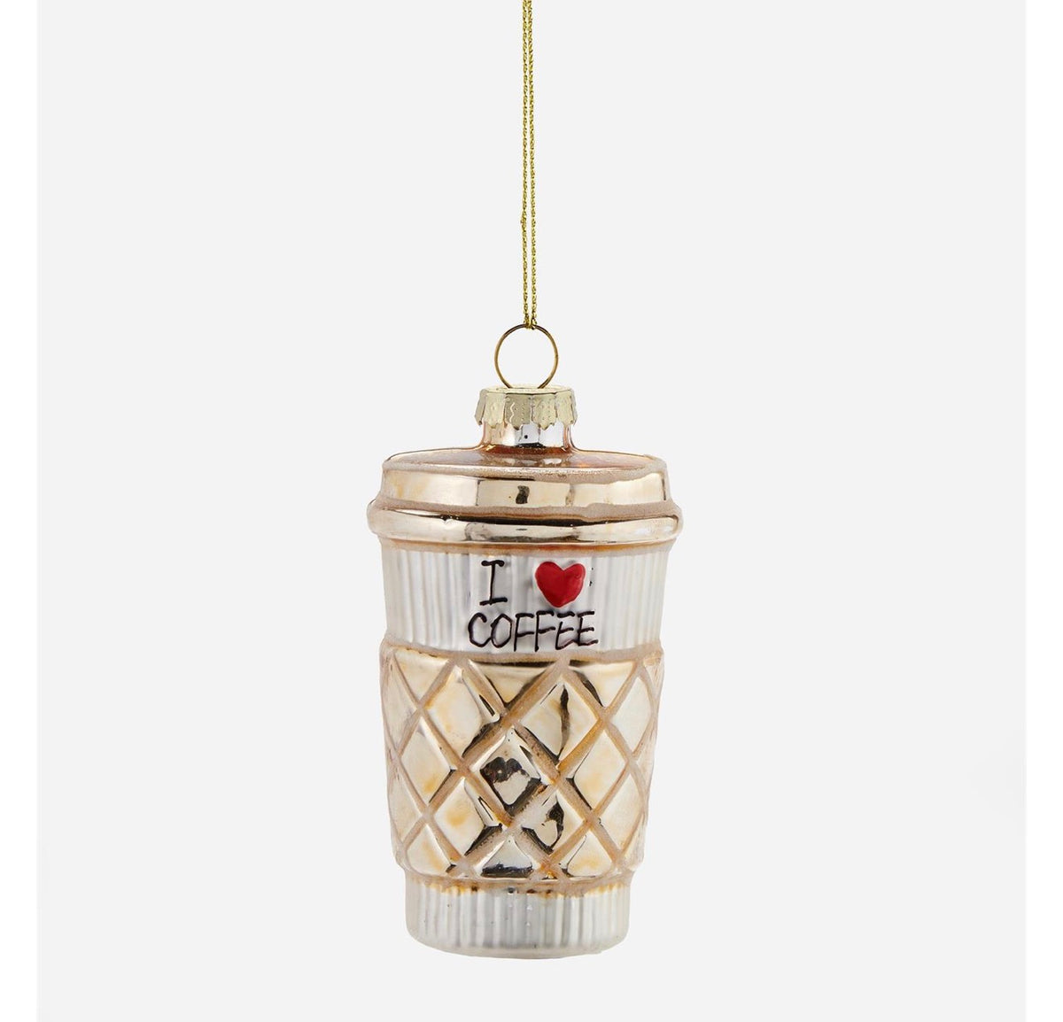 Gold Coffee Cup Design Ornament