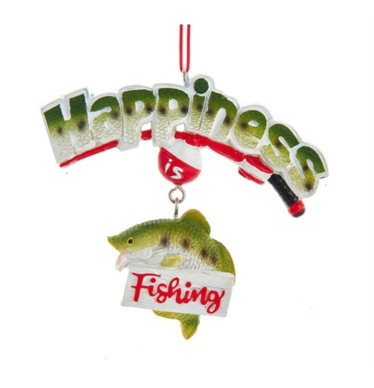 Happiness Is Fishing Ornament