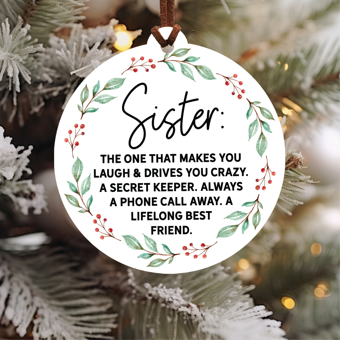 Knotty Design Co. - Sister Christmas Ornament