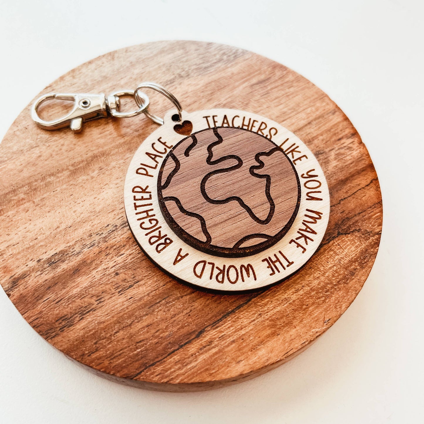 Knotty Design Co. - Earth Teacher Quote 3D Keychain
