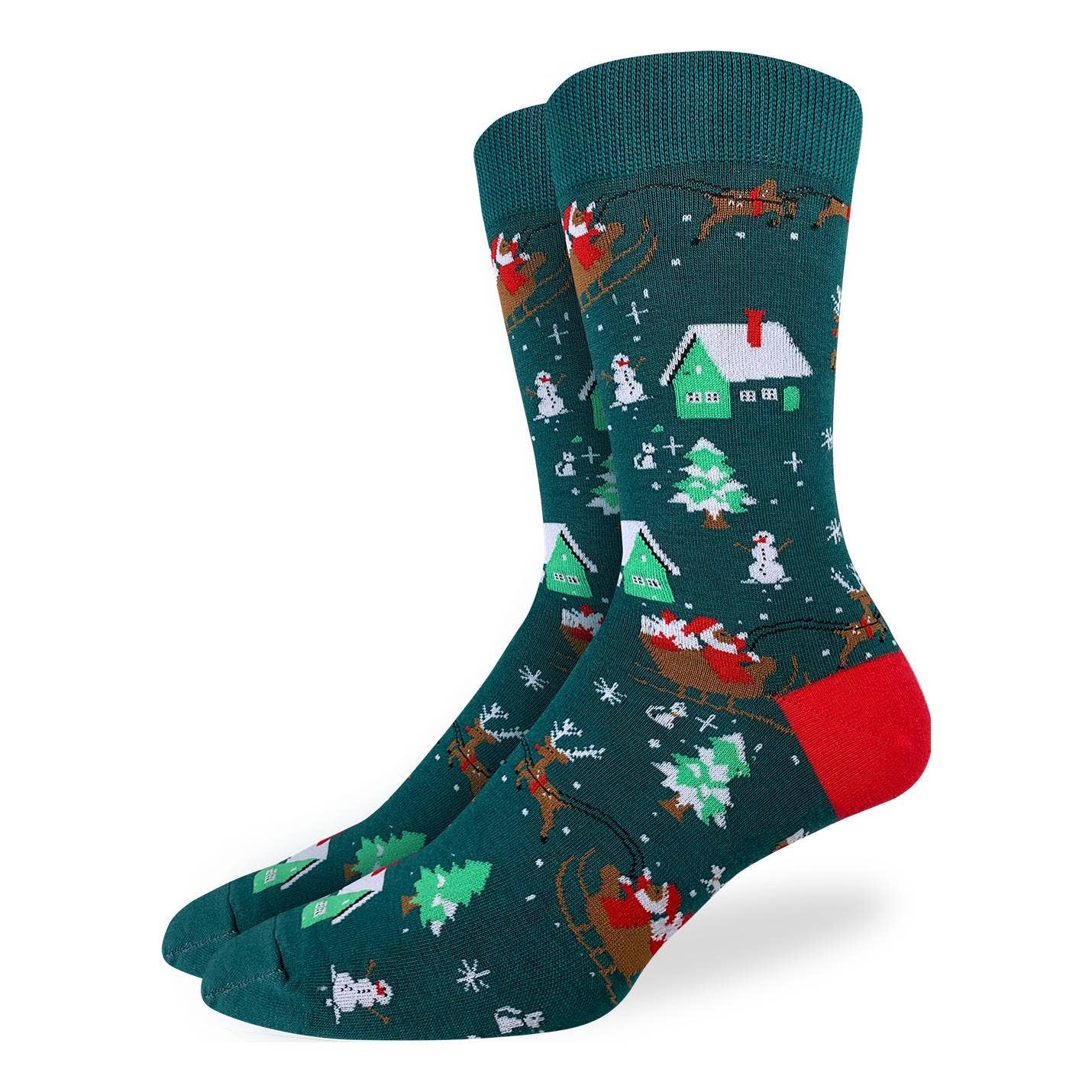 Good Luck Sock - Men's Santa on a Sled Christmas Socks