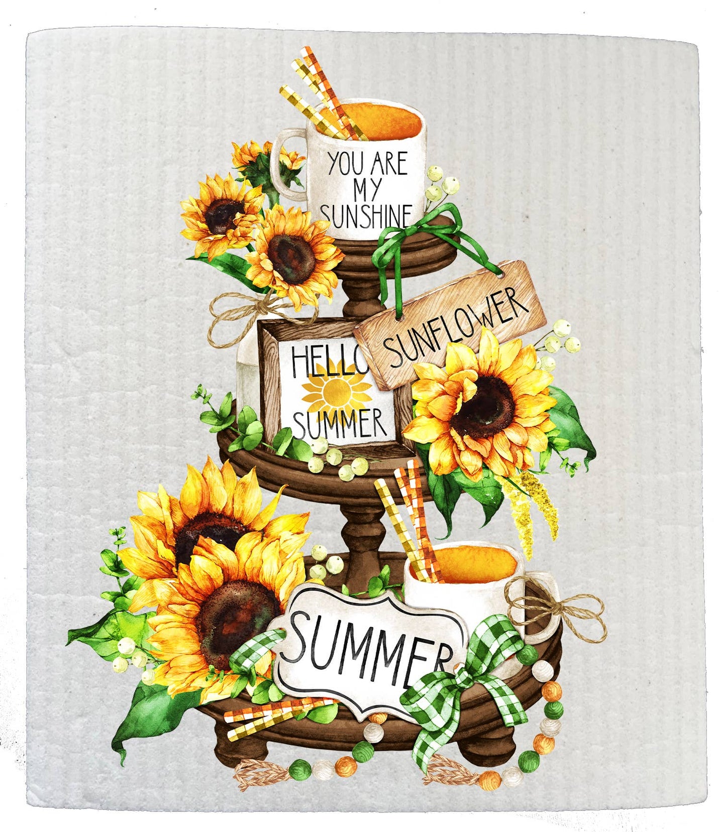 Sunflower 3 Tier Tray SWEDISH DISH CLOTH
