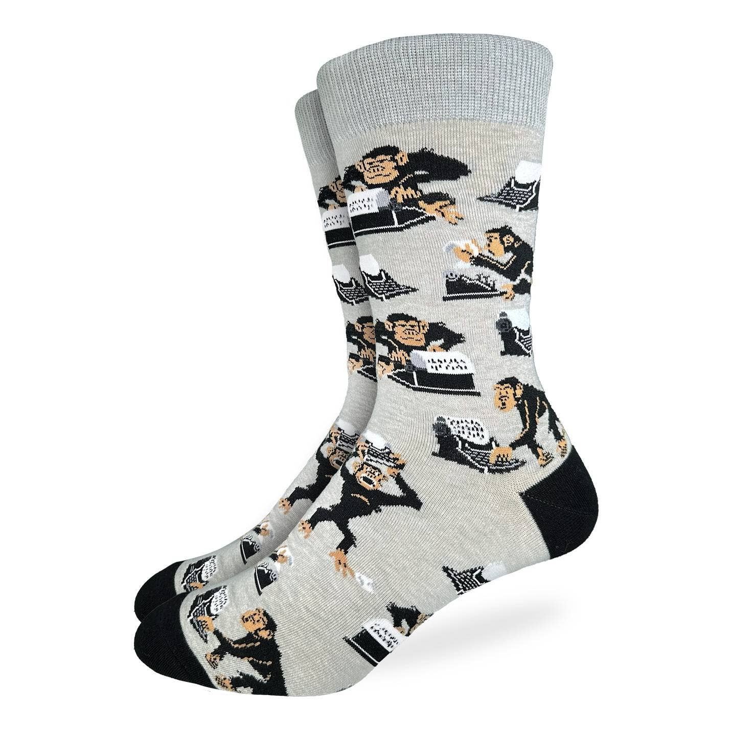 Men's Chimps and Typewriters Socks: Shoe Size 7-12