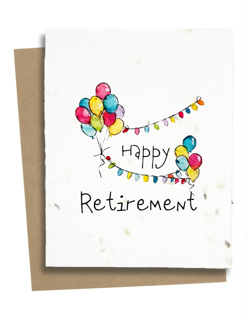 Greet n' Grow Plantable Cards - Happy Retirement Card With Balloons: Wildflower