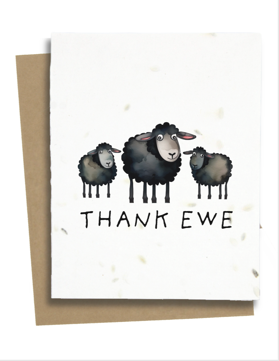 Greet n' Grow Plantable Cards - Sheep Thank You Card: Wildflower