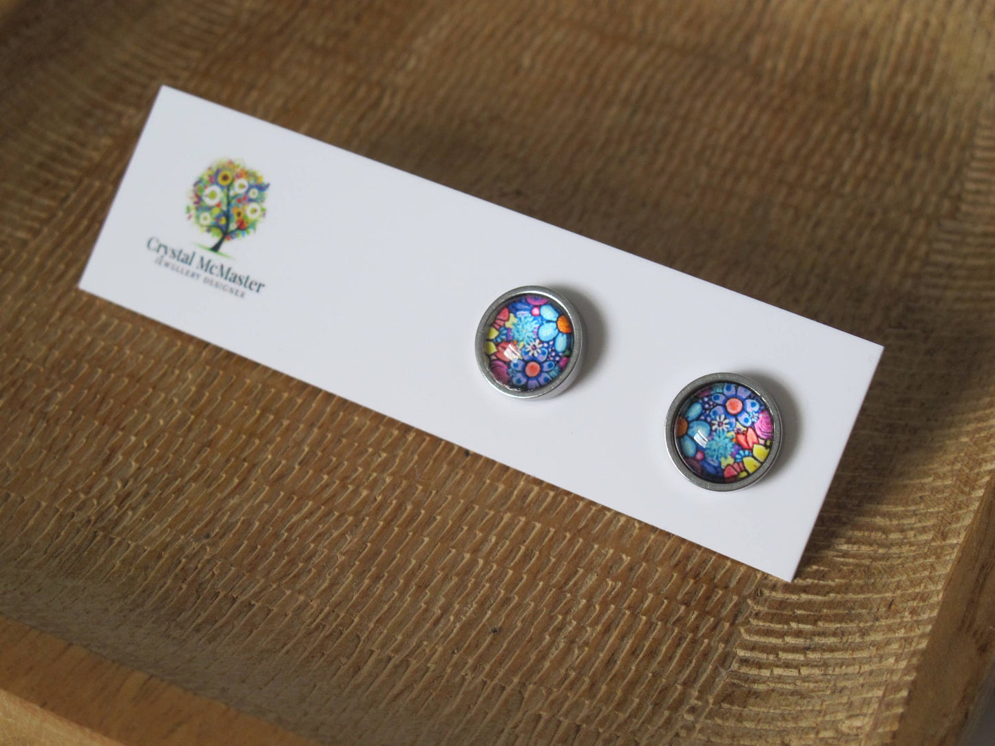 Crystal McMaster Jewellery Designer - Floral Bunch Stud Earrings 10mm