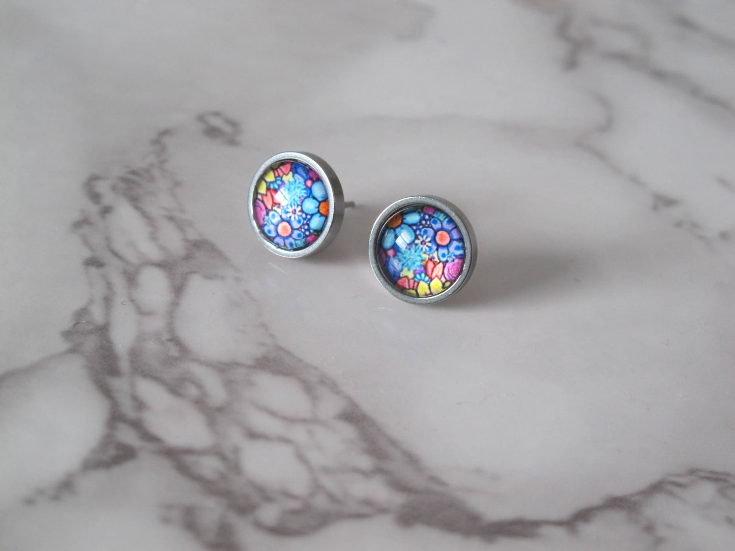 Crystal McMaster Jewellery Designer - Floral Bunch Stud Earrings 10mm