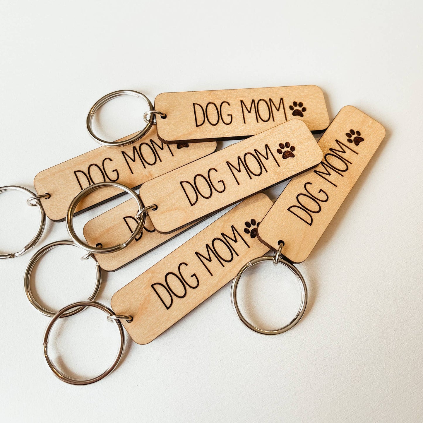 Knotty Design Co. - Dog Mom Wooden Keychain