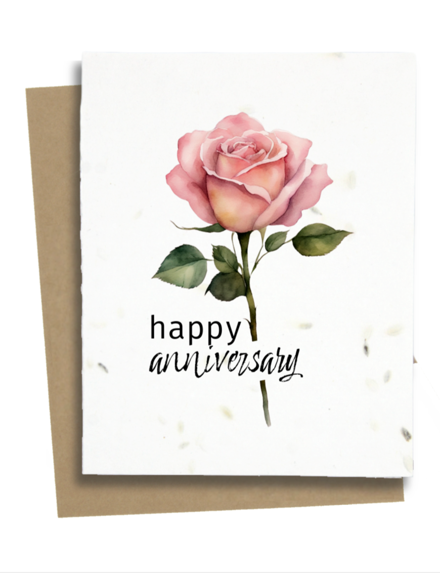 Greet n' Grow Plantable Cards - Happy Anniversary Roses Card: Wildflower