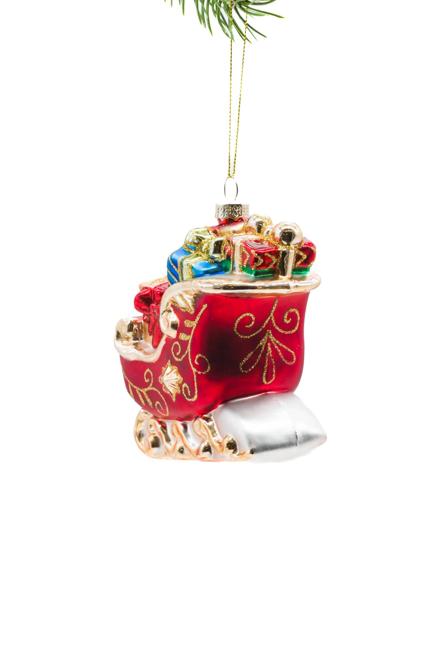Starlight Collection - Red Hanging Sleigh Ornament