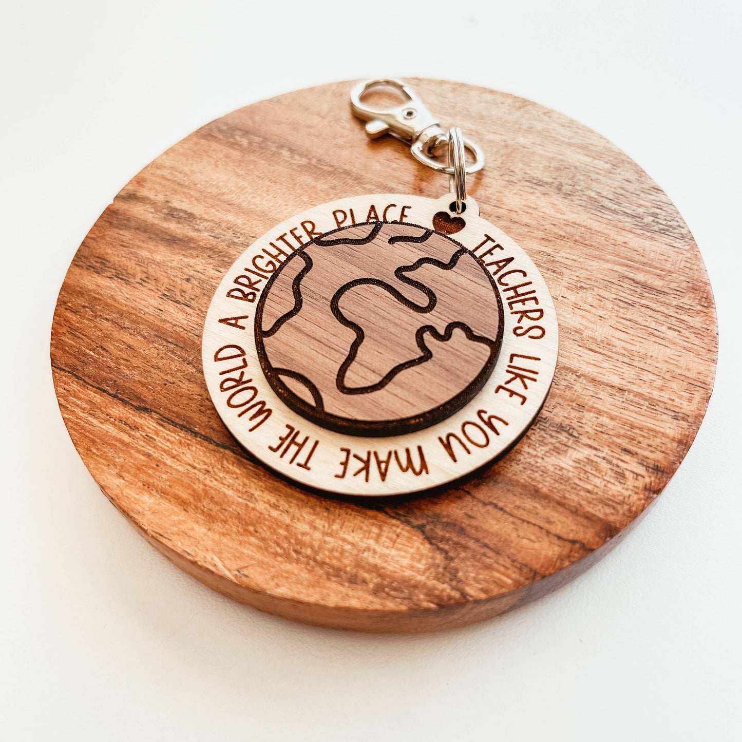 Knotty Design Co. - Earth Teacher Quote 3D Keychain
