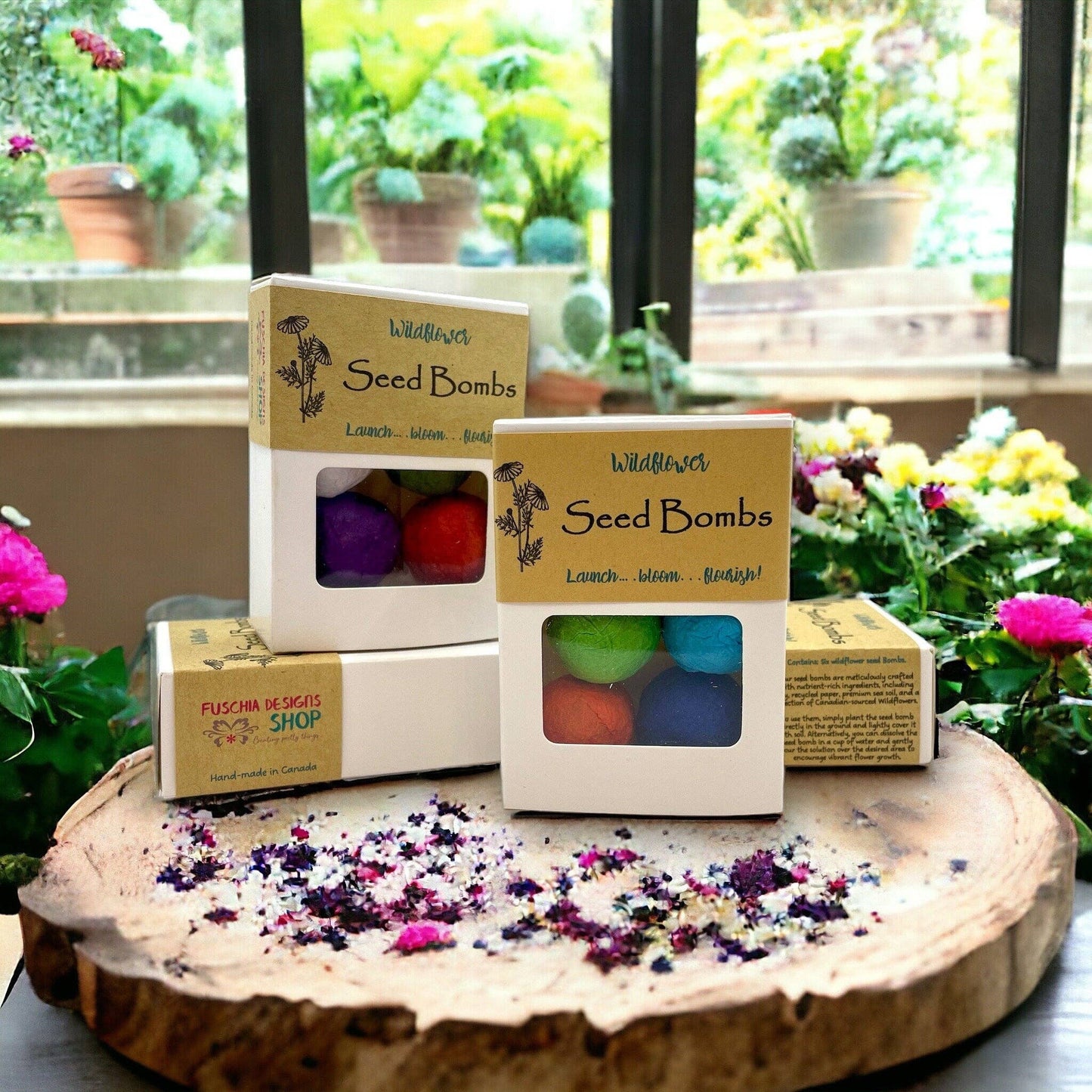 Seed Bombs - 6 Pack - Canadian Wildflower Fuschia Designs Shop