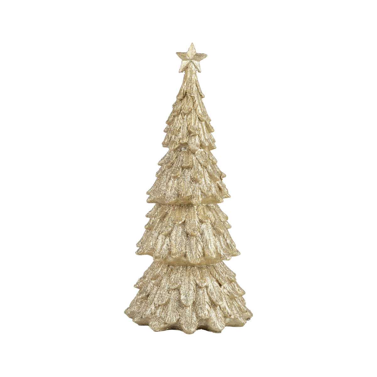 Silver Tree Home & Holiday - A21698:Glittered resin TP fir tree, gold, 10 in