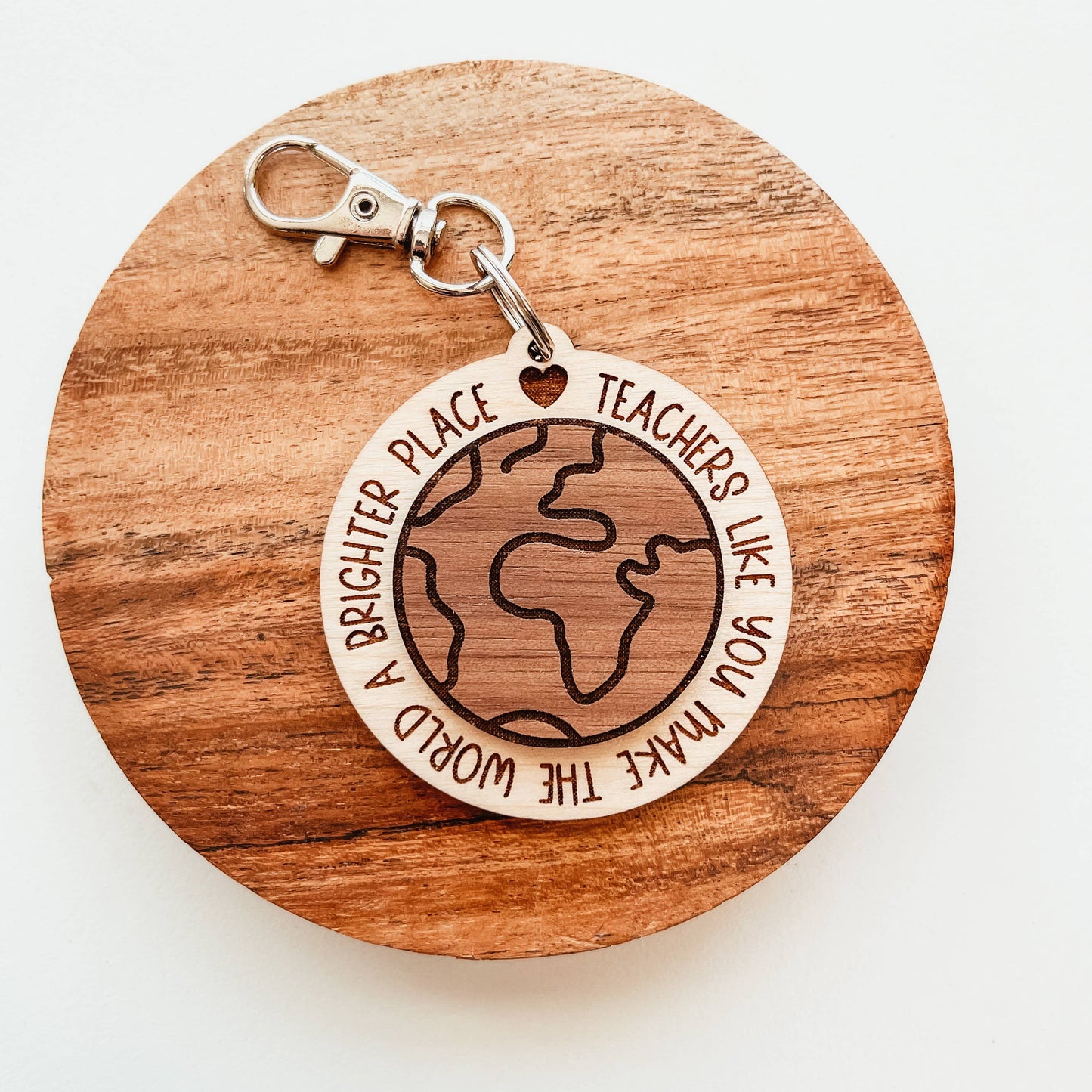 Knotty Design Co. - Earth Teacher Quote 3D Keychain