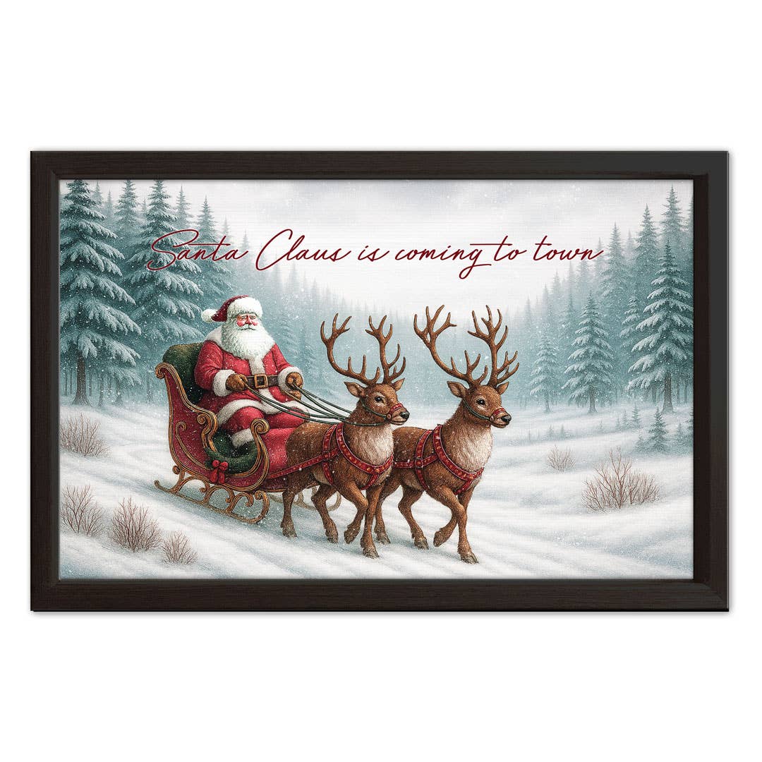 Pinetree Innovations Canada - Santa Claus Is Coming To Town | Wood Sign: 14x10