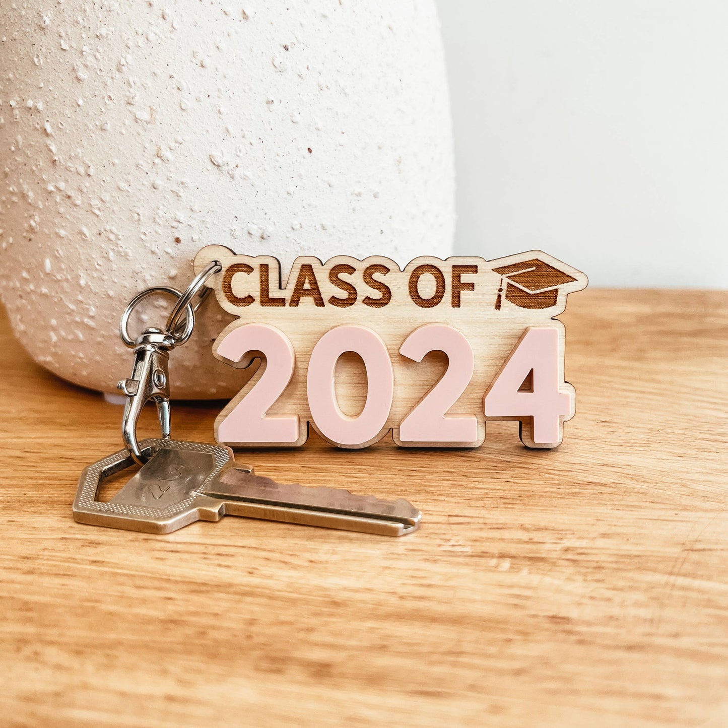 Knotty Design Co. - Class of 2024 Wood And Acrylic Keychain: Navy