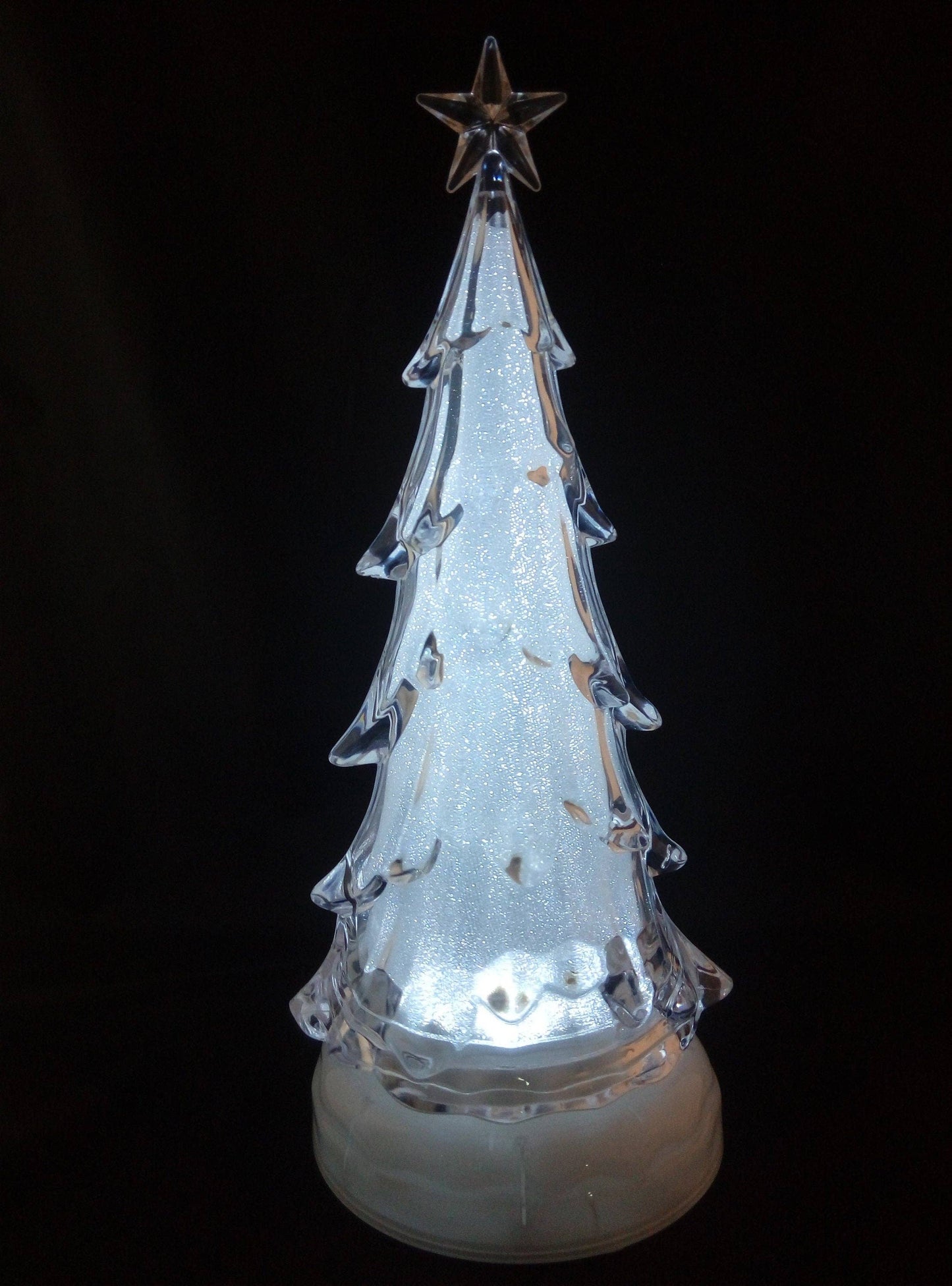 Hi-Line Gift Ltd. - 37216-Wt - Musical Rotating Sparkle Tree-Led Wt (14.5 Inch)