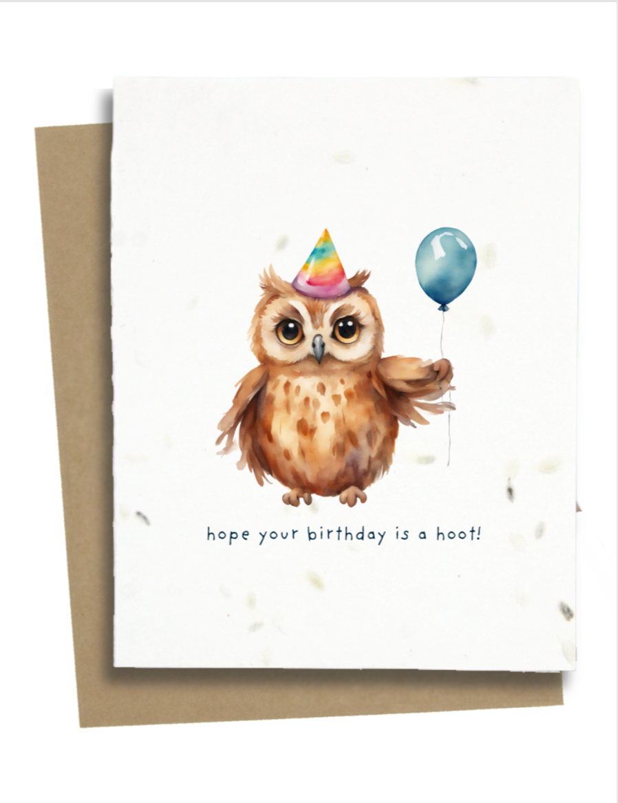 Greet n' Grow Plantable Cards - Funny Owl Birthday Wishes: Wildflower