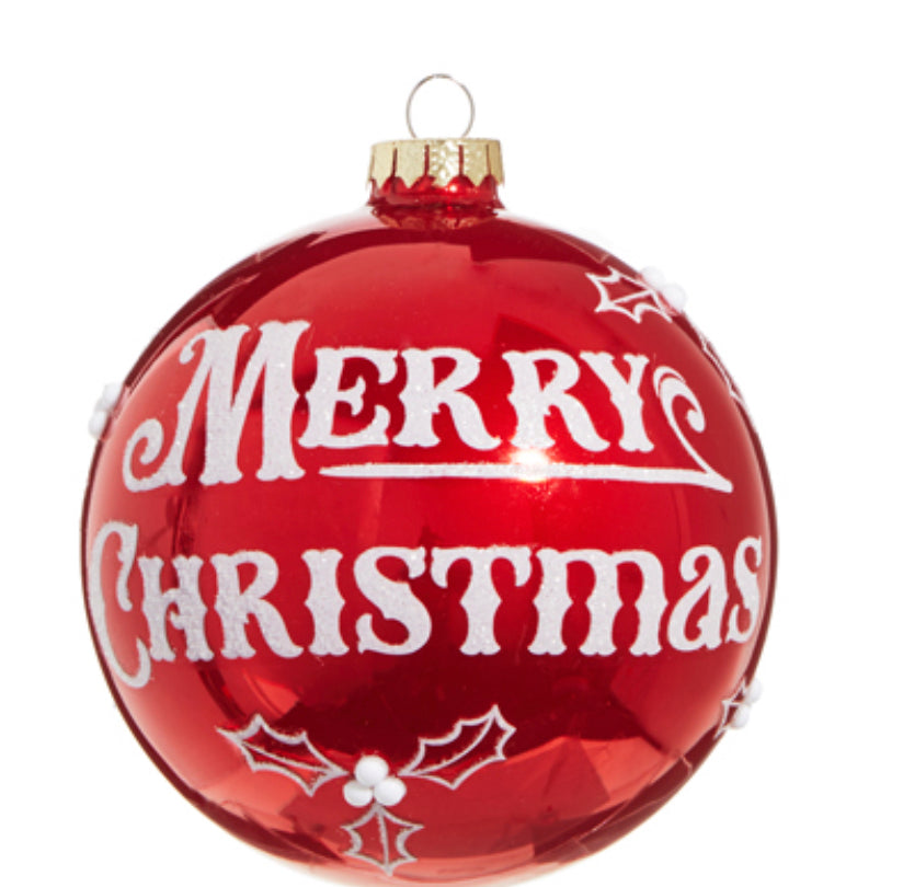 5 Inch Merry Christmas Ball Ornament