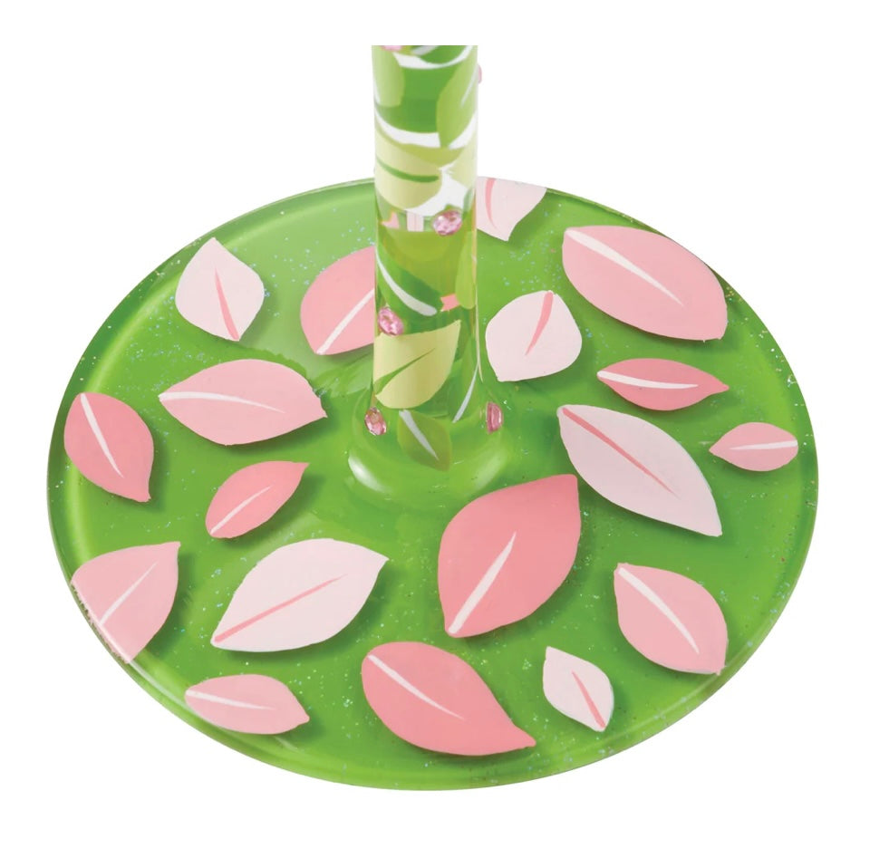 LIFE WITH FAMILY HAND PAINTED WINE GLASS