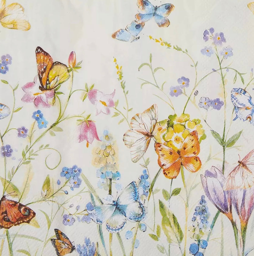 Paper Napkins, Butterflies and Blossoms by IHR