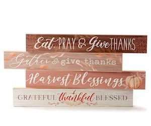 MDF Fall Wall Signs with Sentiment, 4 Styles