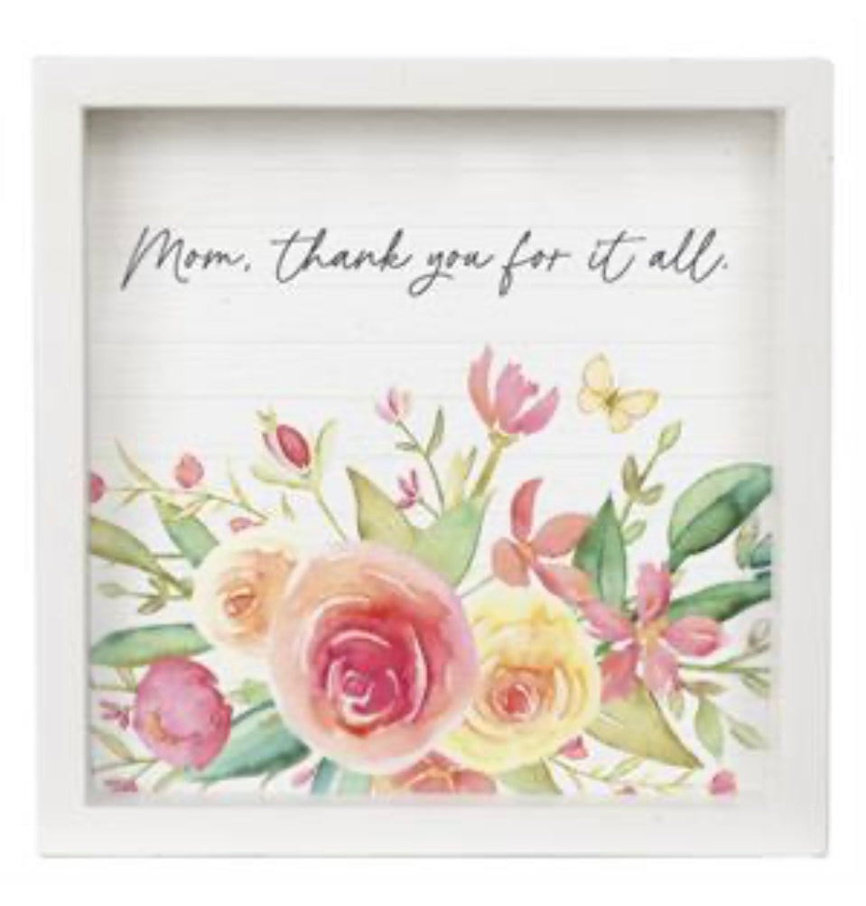 Butterfly Wishes – Mom 6×6 Framed Sign