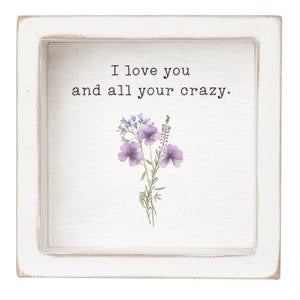 Whimsical Wildflowers – I Love You 4×4 Shadow Box – BB241-30547