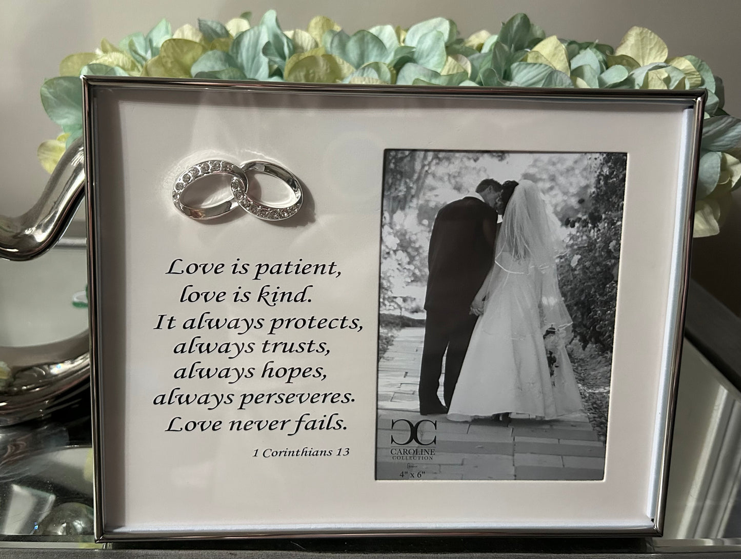 Picture Frame, 1 Corinthians Love is Patient, Holds 4 x 6 Picture, by Roman