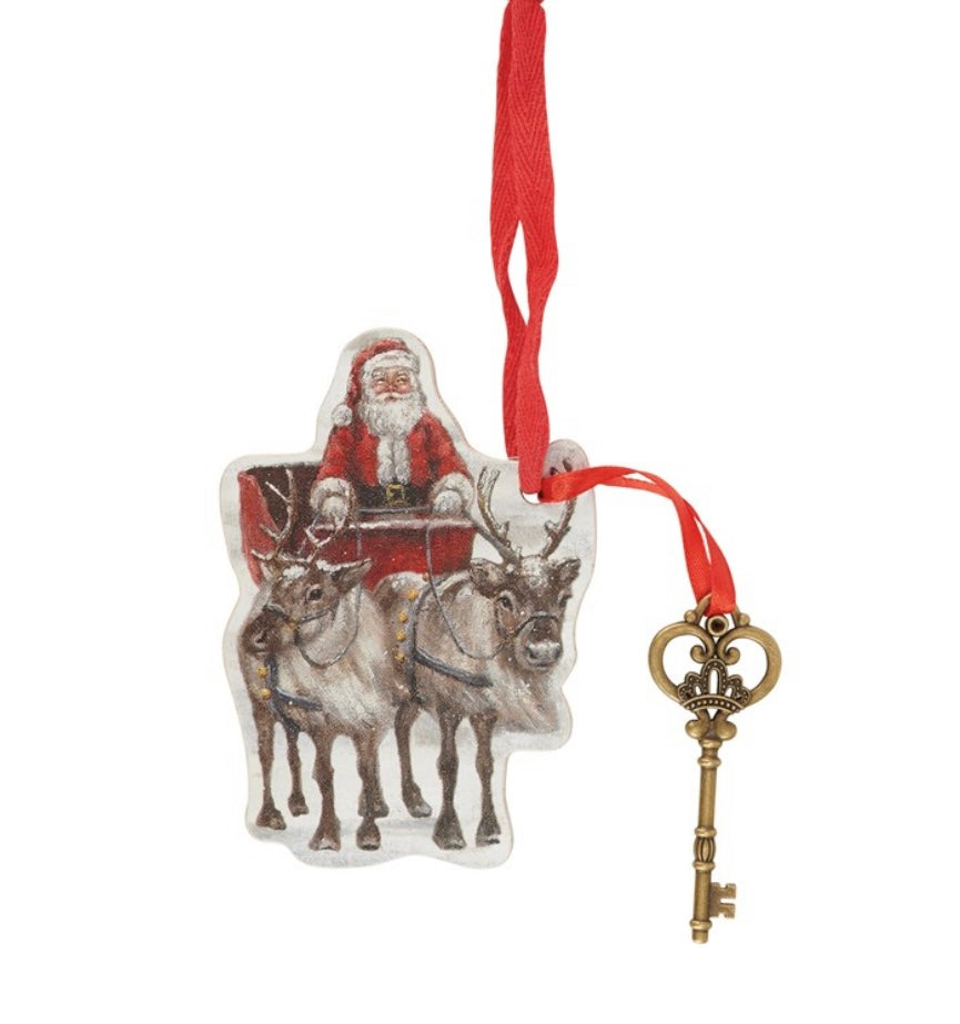 Santa’s Sleigh Key Ornament