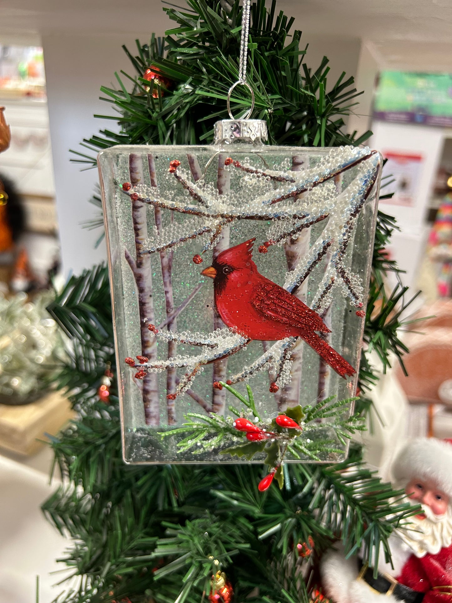 Rectangular Cardinal Ornament