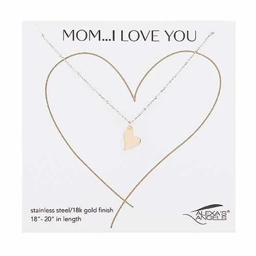 Gold Heart Necklace for Mom
