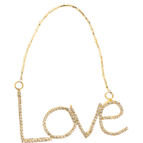 Brilliant White Rhinestone Love Ornament