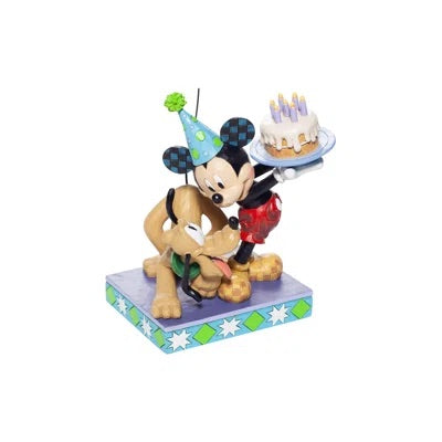 Mickey & Pluto Birthday Figurine by Jim Shore, Disney Traditions
