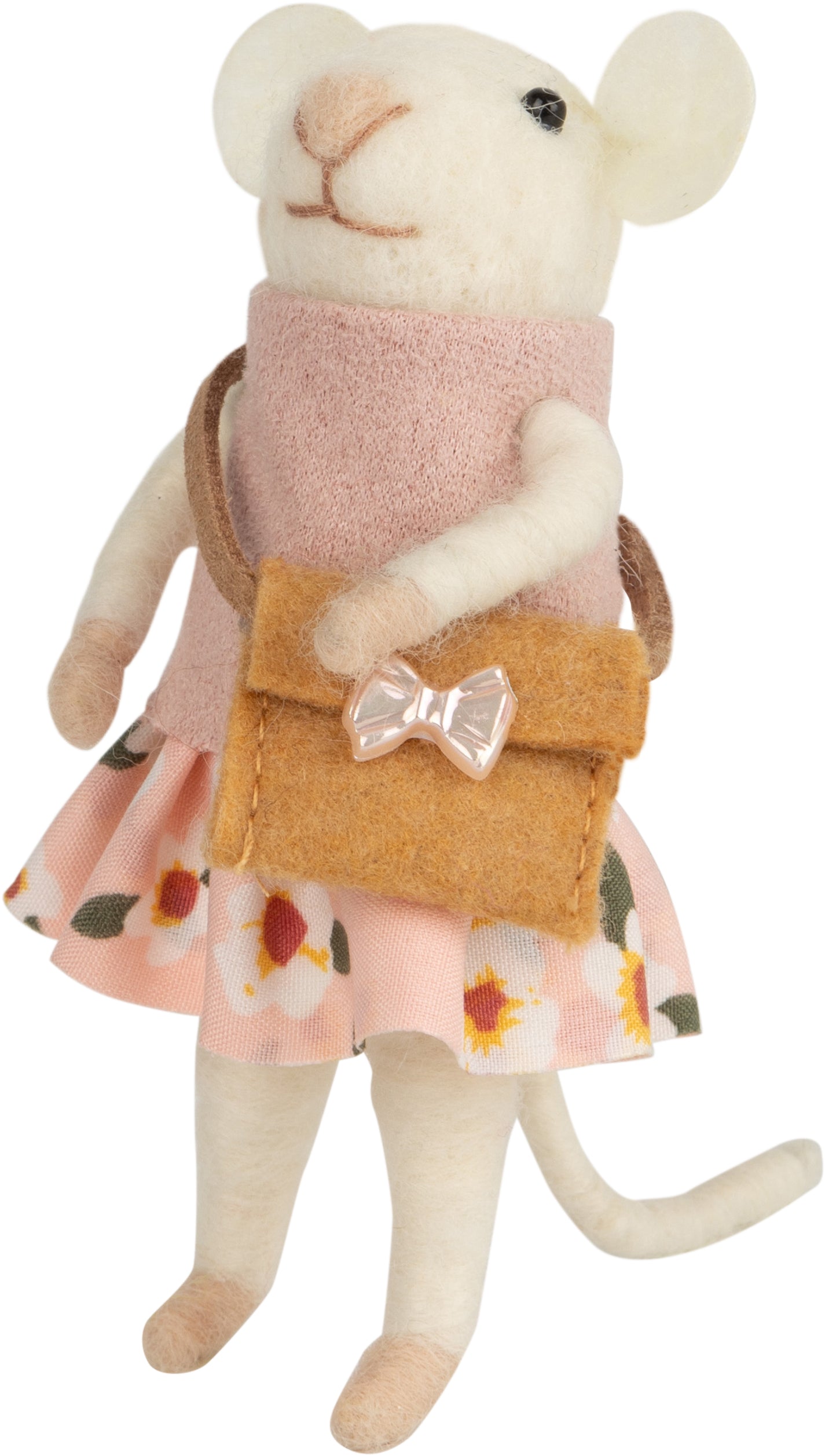 Felt Mouse with xBody Purse with Pink Bow